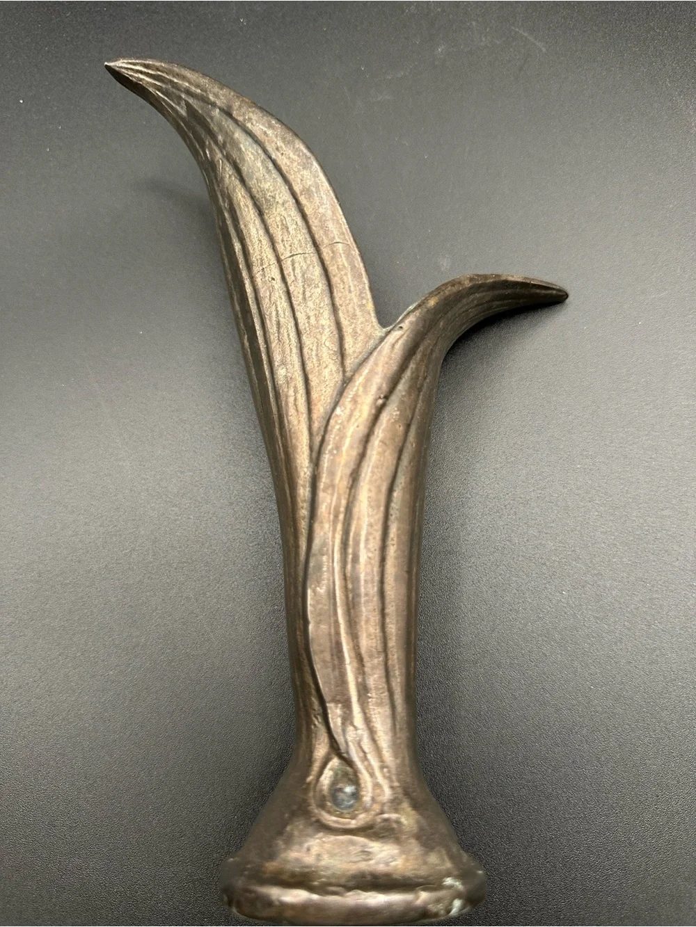 Bronze Calla Lily Sculptural Bud Vase – MCM Dark Patina, 8.5